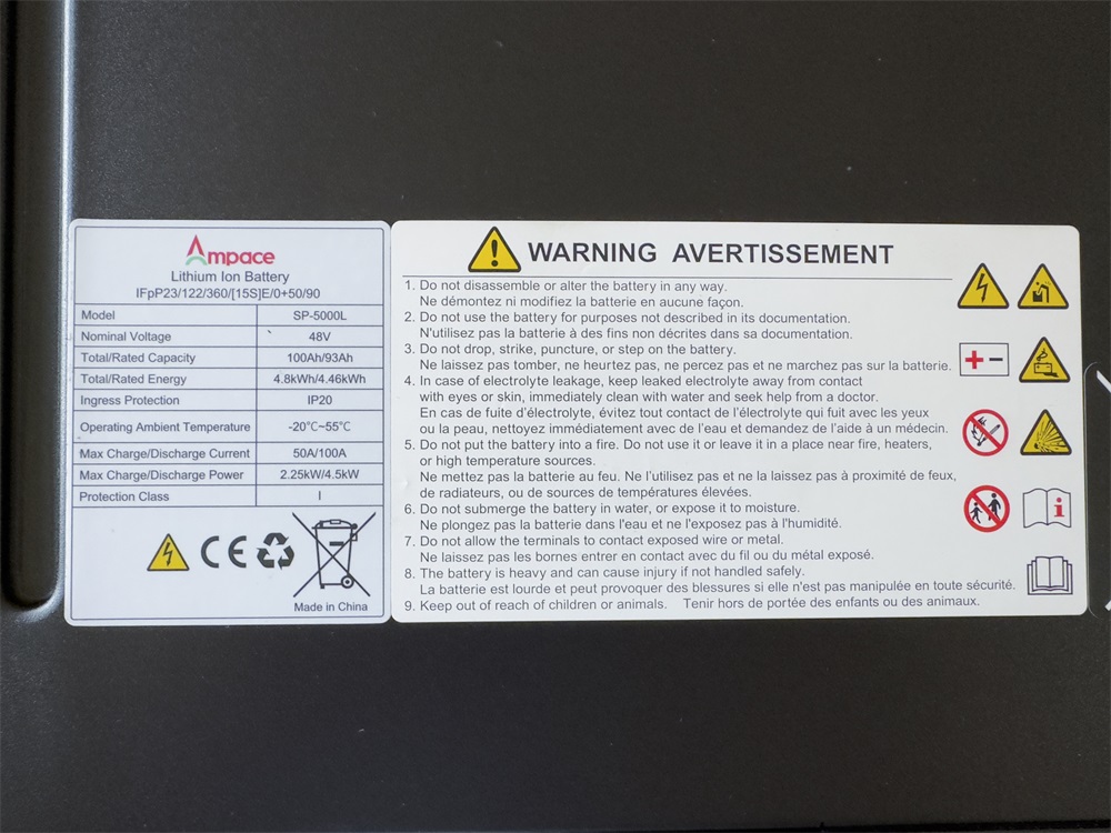 Ampace accu module 4.8kWh incl. kabelset
