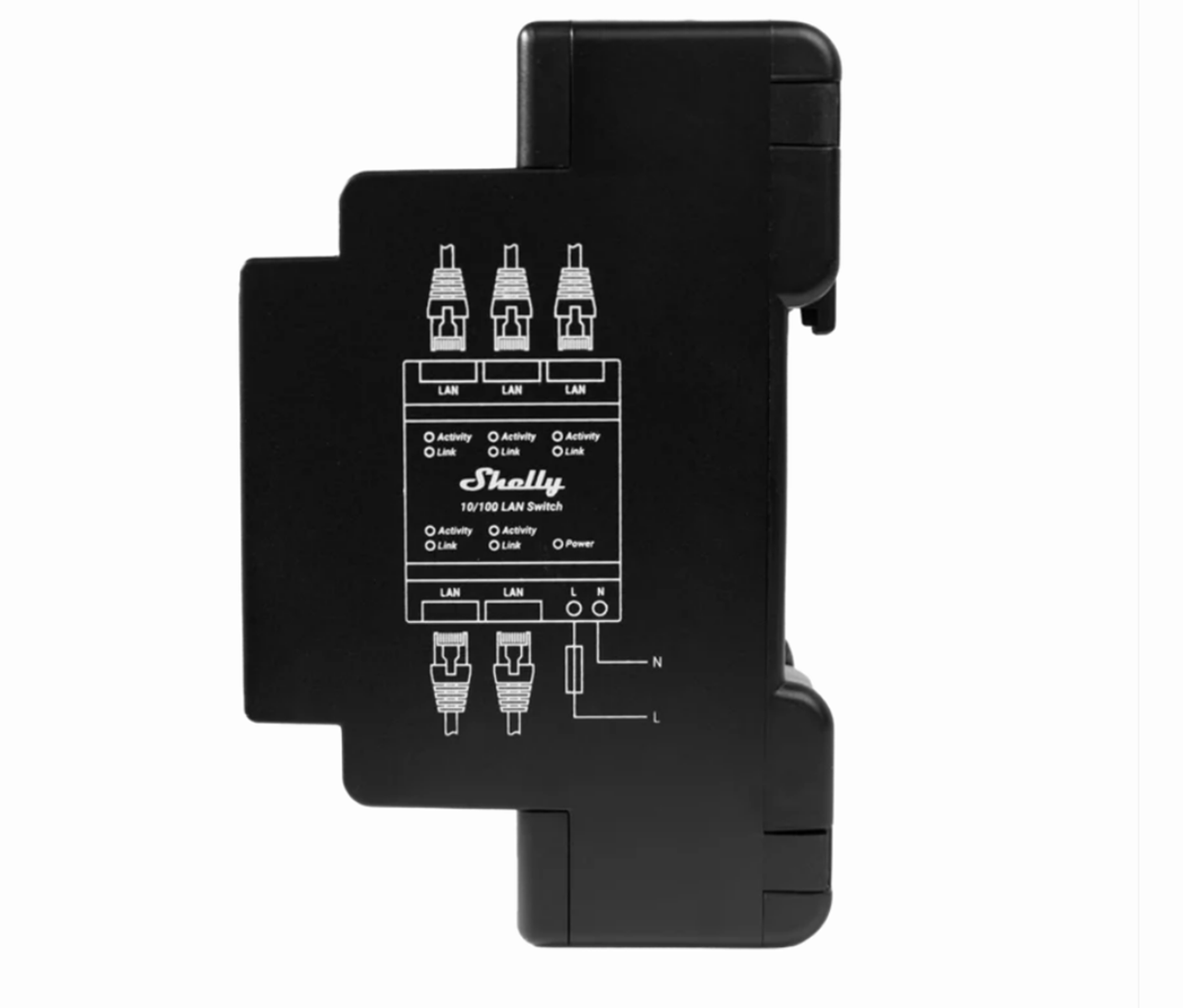 Shelly LAN Ethernet Switch DIN-rail met 5x RJ45-poorten