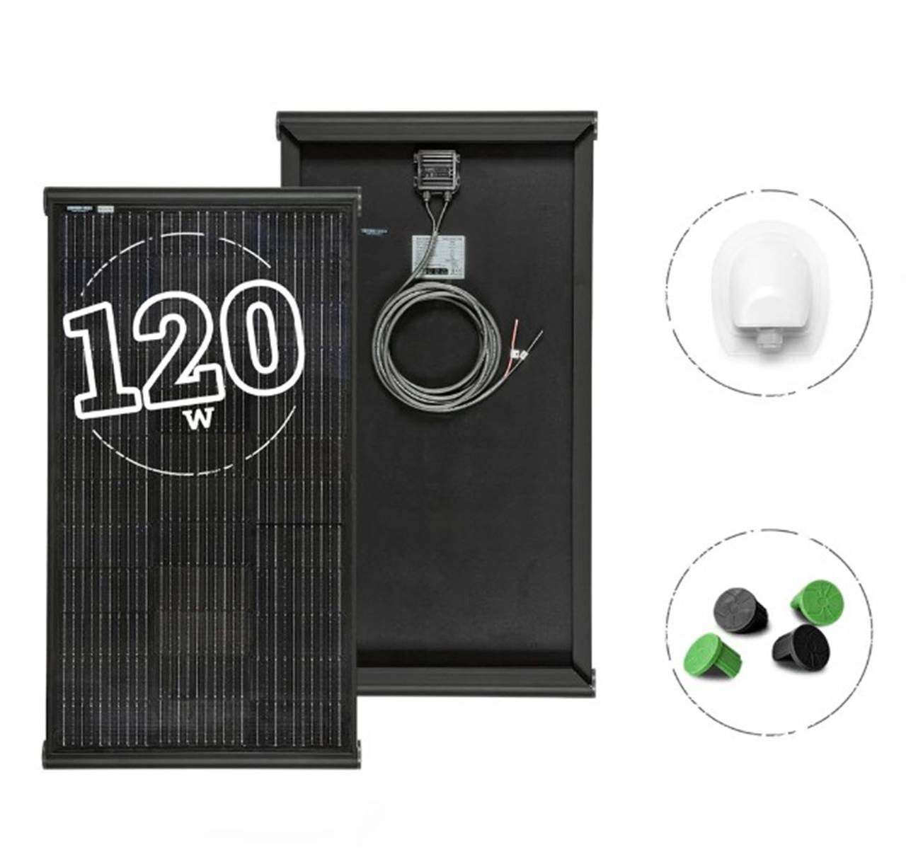 Zonnepaneel 120BB, Full Black, 120 Watt.