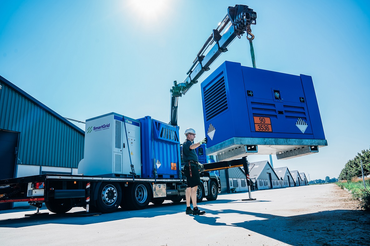 ESS SmartGrid Slim 60, totale capaciteit 60 kWh, maximaal vermogen 36 kW.