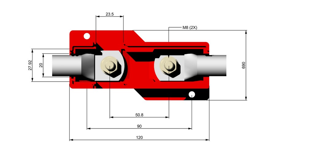 TS-Fuse zekeringhouder MEGA (+) rood 12-48V
