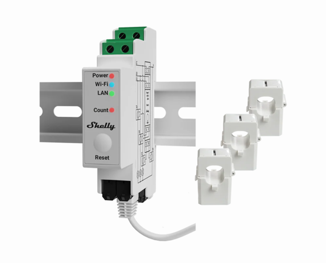 Shelly Pro 3EM energiemeter 120A