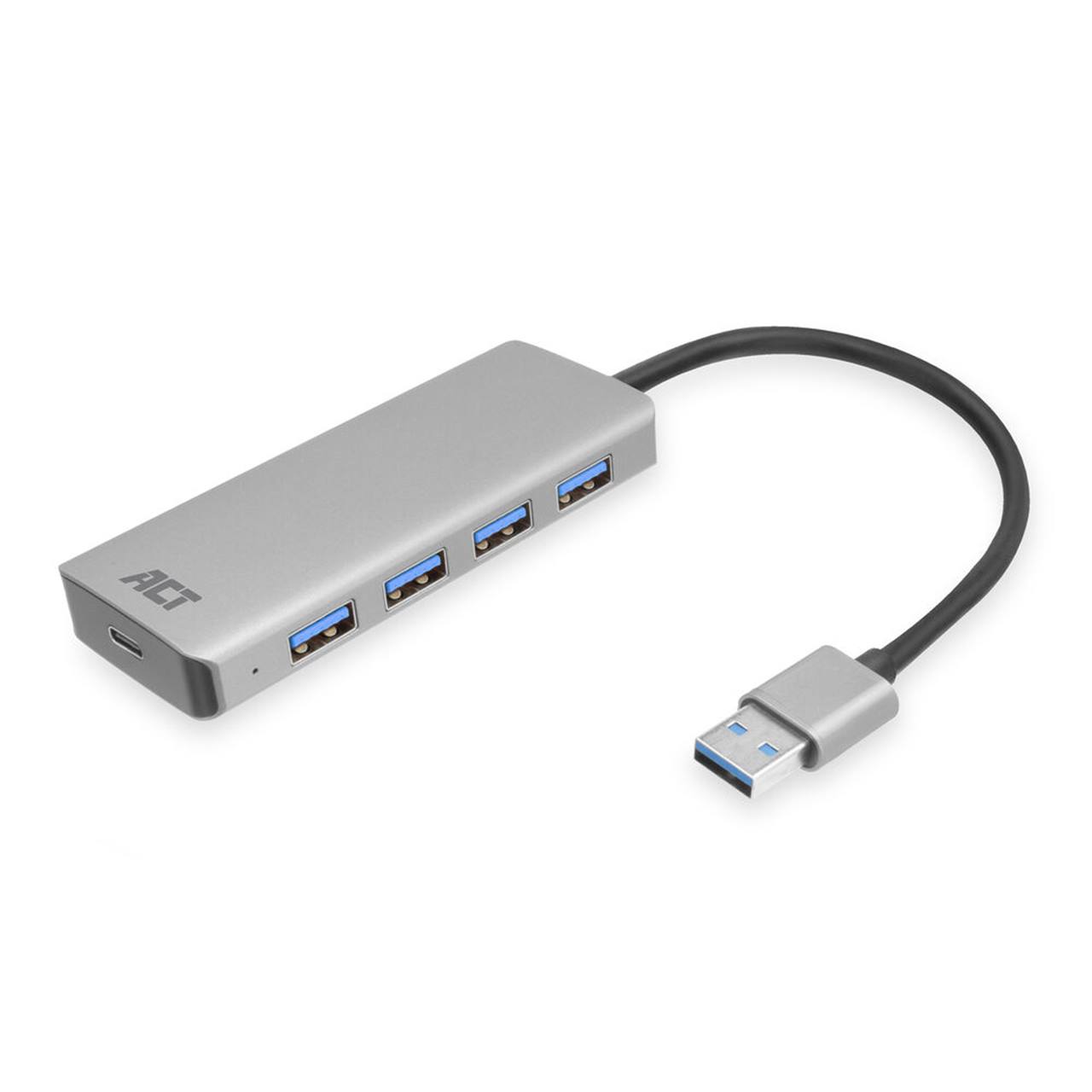 ACT USB Hub 3.2, 4x USB-A, met stroomadapter en kabel