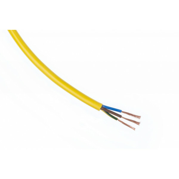Ronde PVC kabel H05VV-F geel 3x2,5mm²  per meter