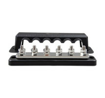 DC Verdeelrail 250A 6x M8 met ABS kap